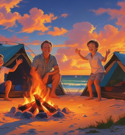 buatkan camping di pantai